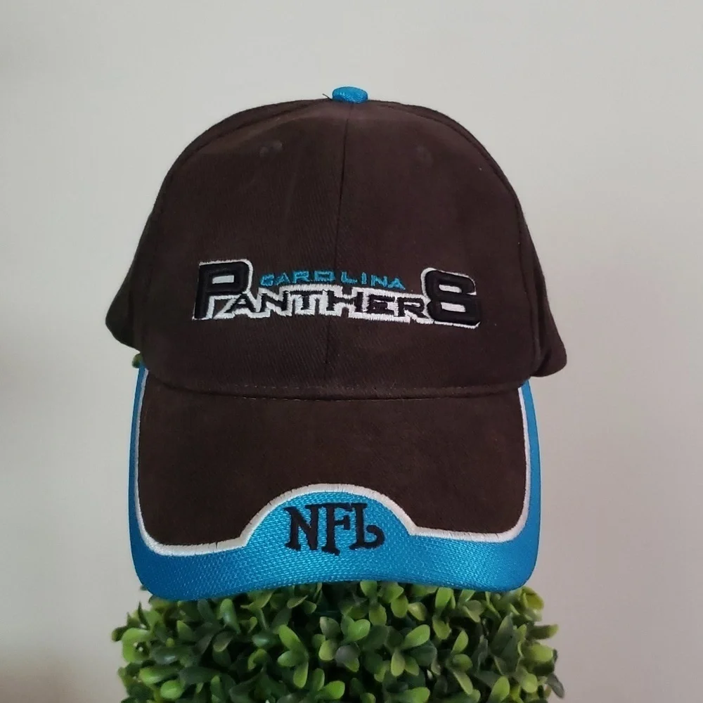NFL North Carolina Panthers baseball hat, Hook in loop back closure, unisex.